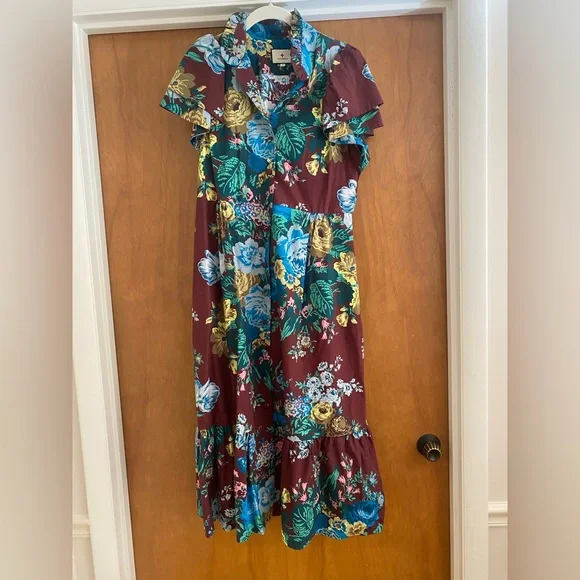 Tuckernuck Oxblood Verdant Floral Alice Dress medium - Picture 4 of 8